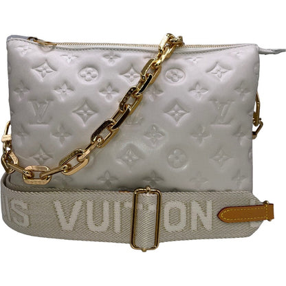 Louis Vuitton Coussin PM Lambskin Leather Shoulder Bag Silver