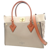 Louis Vuitton On My Side MM Shoulder Monogram Grain Calf Leather Creme