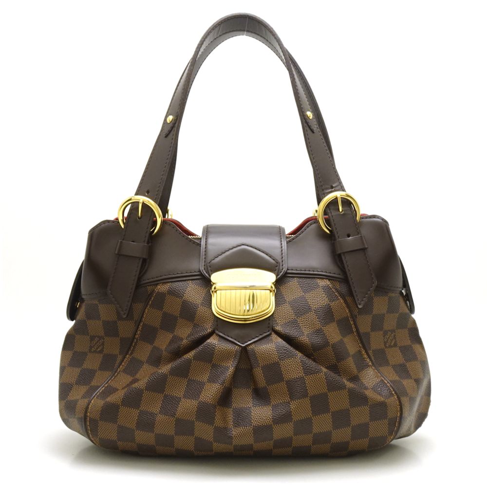 Louis Vuitton  Damier Sistine PM Ebene Handbag Brown