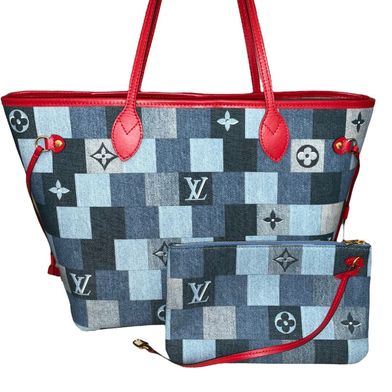 Louis Vuitton Neverfull MM  Blue Tote Bag