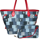 Louis Vuitton Neverfull MM  Blue Tote Bag