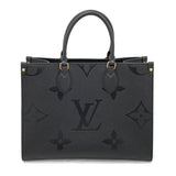 Louis Vuitton OnTheGo MM Shoulder Bag Monogram Implant Noir Black
