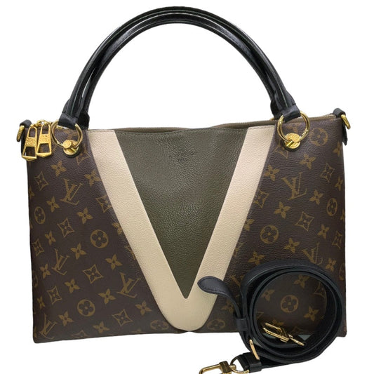 Louis Vuitton V Tote Shoulder Bag Monogram Noir Black