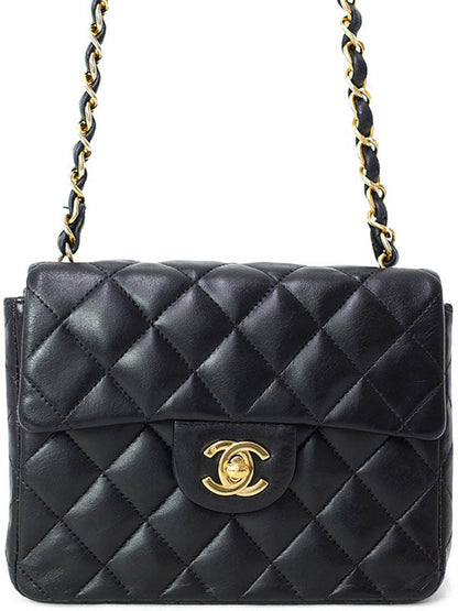 Chanel Mini Matelasse Chain Shoulder Bag Black