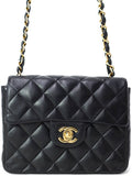 Chanel Mini Matelasse Chain Shoulder Bag Black