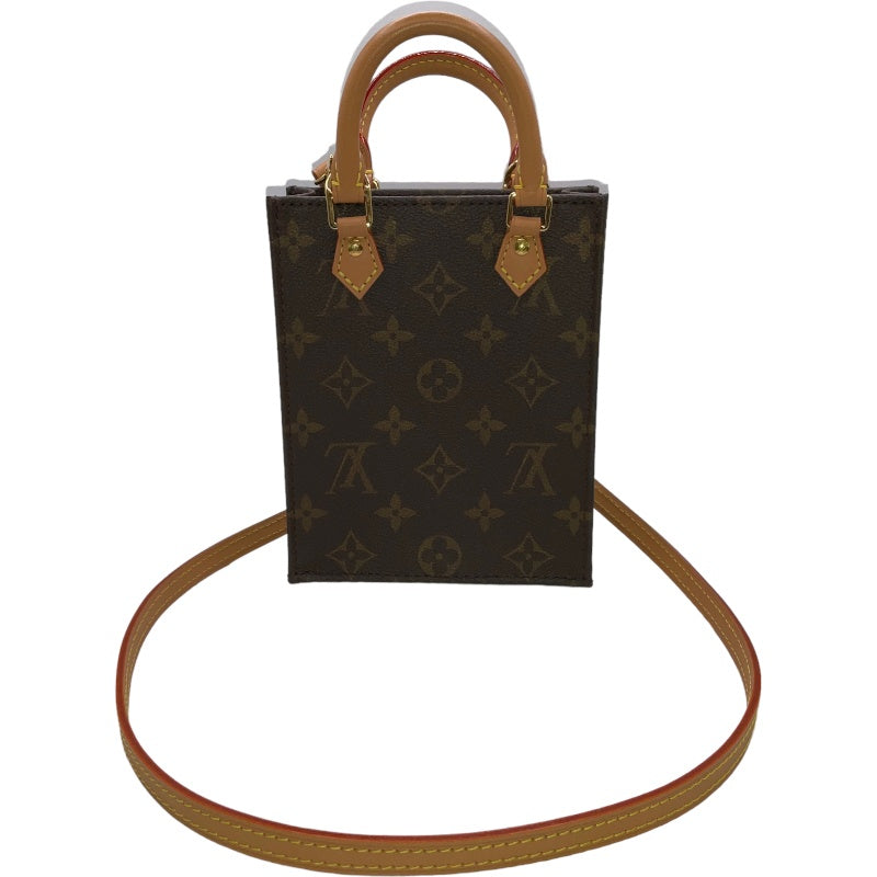 Louis Vuitton Petite Sac Plat Monogram Gold Hardware Shoulder Bag