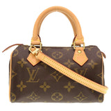 Louis Vuitton Monogram Mini Speedy Handbag Bag Brown