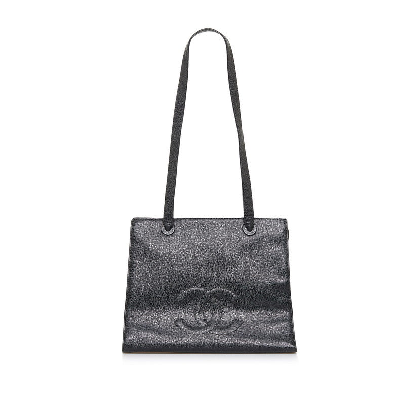 Chanel Coco Mark Tote Bag Shoulder Bag Black