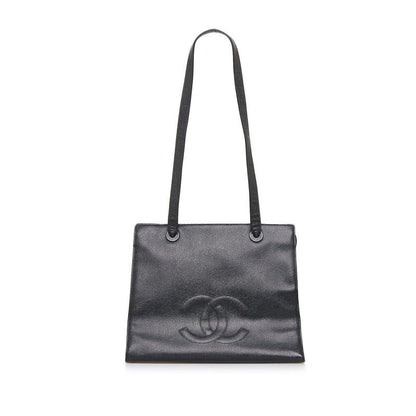 Chanel Coco Mark Tote Bag Shoulder Bag Black