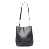 Chanel Coco Mark Handbag Tote Bag Black Gold