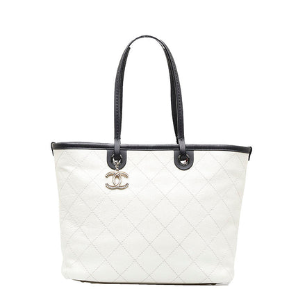 Chanel Coco Mark Tote Bag Shoulder Bag White