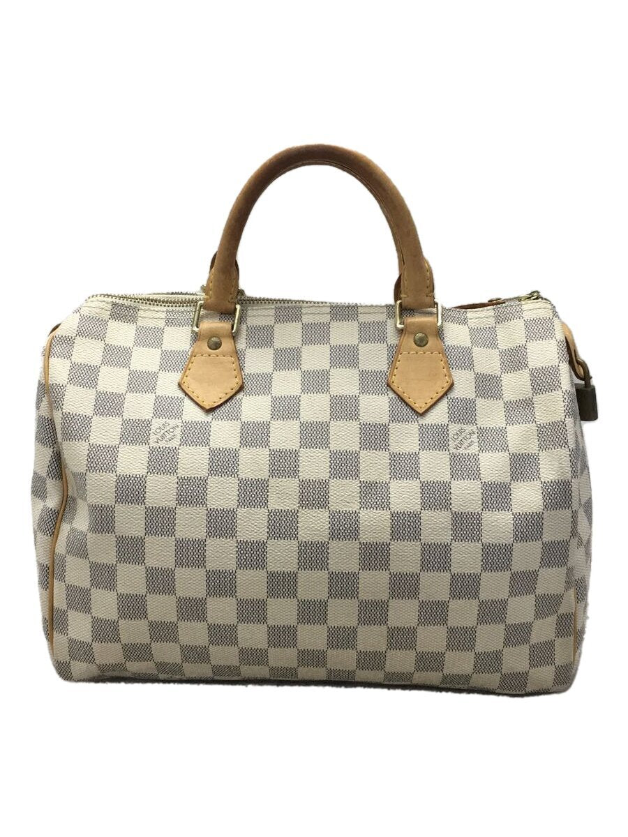 Louis Vuitton Speedy Bandouliere Hand Bag Damier Azur White