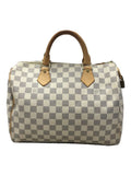 Louis Vuitton Speedy Bandouliere Hand Bag Damier Azur White