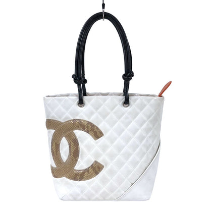 Chanel Cambon Line Medium Tote Bag White