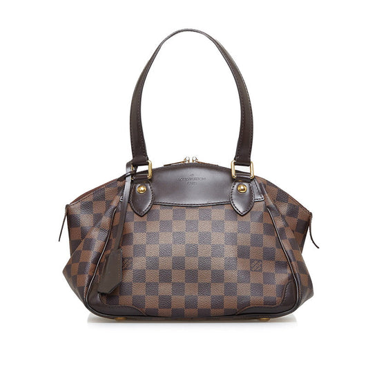 Louis Vuitton Damier Verona PM Handbag Brown Pvc Leather