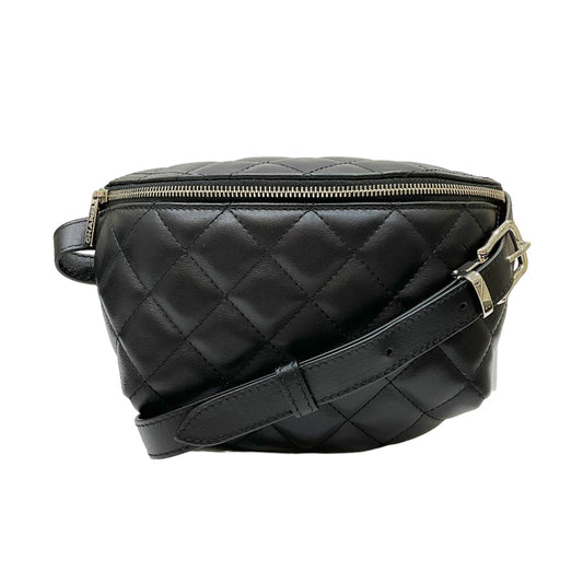 Chanel Waist Bag Silver Hardware Body Bag Black