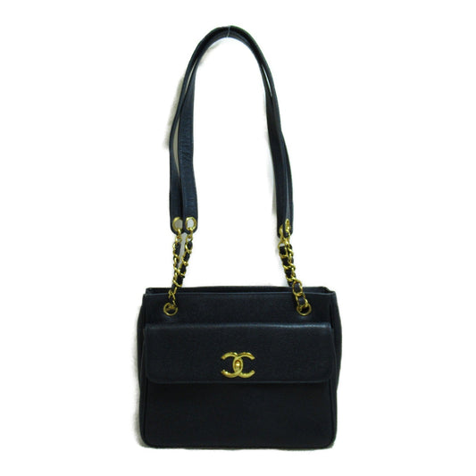 Chanel Chain Shoulder Bag Caviar Skin Navy