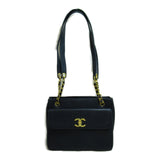Chanel Chain Shoulder Bag Caviar Skin Navy