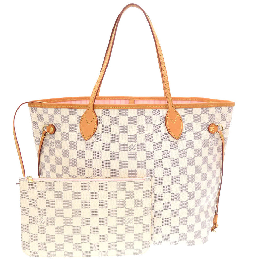Louis Vuitton Damier Azur New Neverfull MM Tote Bag White