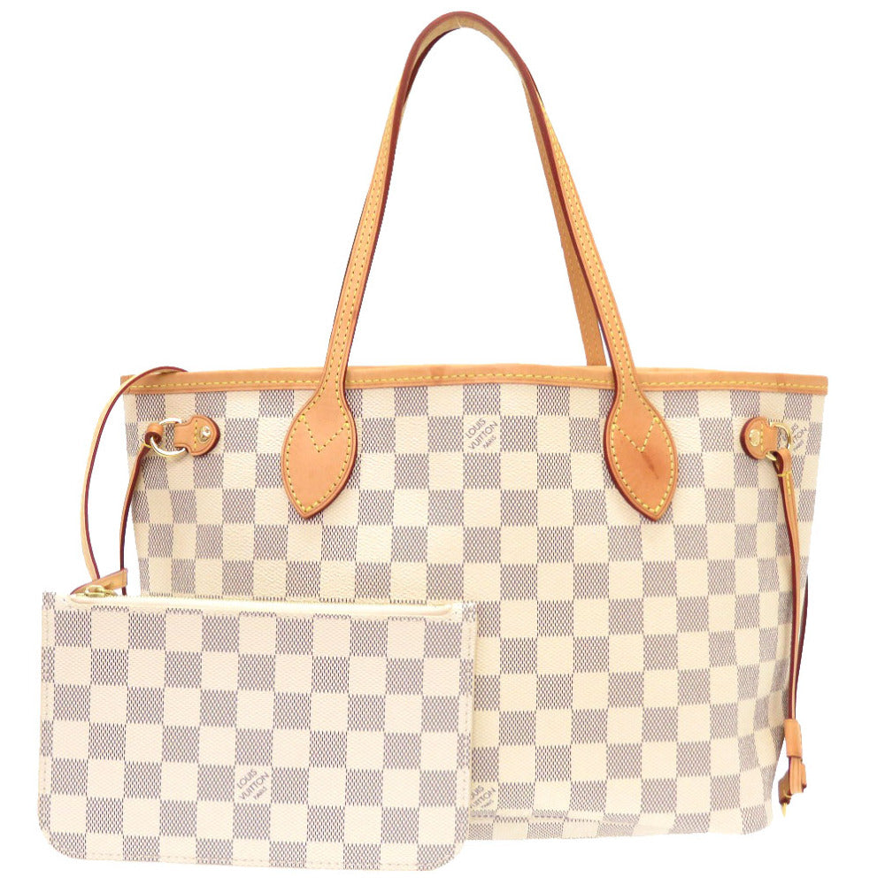 Louis Vuitton Damier Azur Neverfull PM Tote Bag White