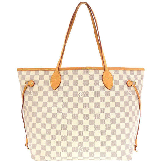 Louis Vuitton Damier Azur Neverfull MM Tote Bag White