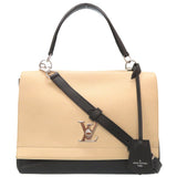 Louis Vuitton Lock Me Cartable Leather Vanilla Noir Black