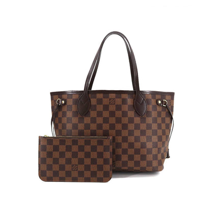 Louis Vuitton Damier Neverfull PM Tote Bag Brown Gold Hardware