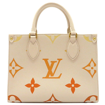 Louis Vuitton 2WAY Bag On The Go PM Tote Shoulder Bag Ivory x Orange