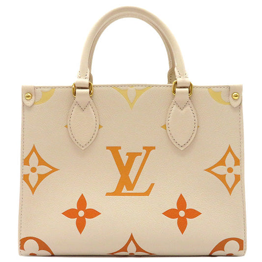 Louis Vuitton 2WAY Bag On The Go PM Tote Shoulder Bag Ivory x Orange