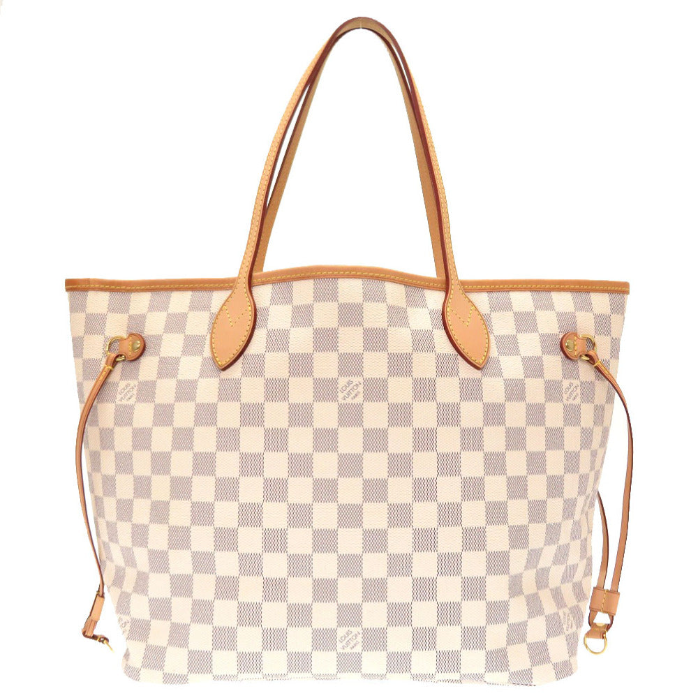 Louis Vuitton Damier Azur Neverfull MM Tote Bag White