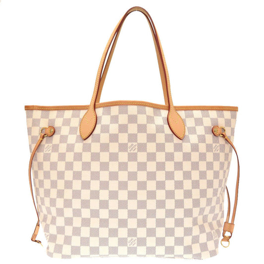 Louis Vuitton Damier Azur Neverfull MM Tote Bag White