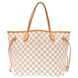 Louis Vuitton Damier Azur Neverfull MM Tote Bag White