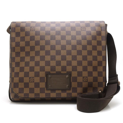 Louis Vuitton Damier Brooklyn MM Ebene Diagonal Shoulder Brown