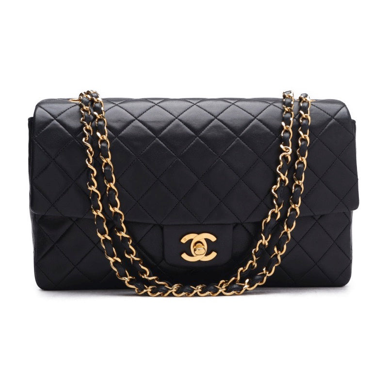 Chanel Matelasse Chain Lambskin Gold Hardware Mini Shoulder Bag Black