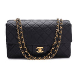 Chanel Matelasse Chain Lambskin Gold Hardware Mini Shoulder Bag Black