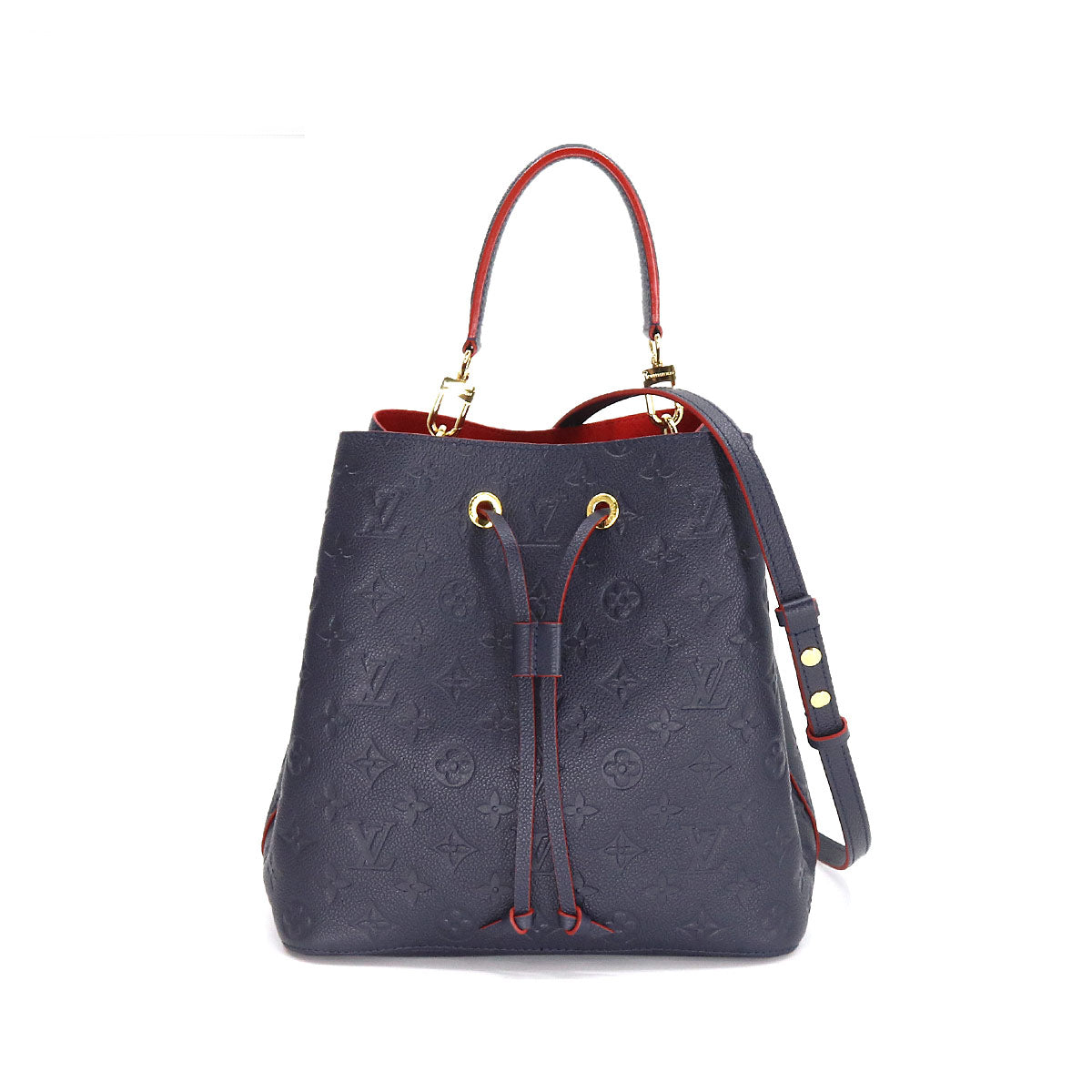 Louis Vuitton Monogram Emplant Neo Noe Shoulder Bag Leather Marine Rouge