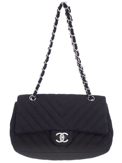 Chanel V Stitch Chain Shoulder Bag Black