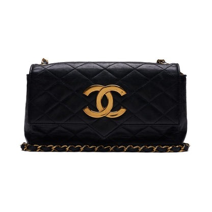 Chanel Matelasse Chain Lambskin Shoulder Bag Black
