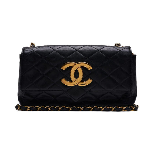 Chanel Matelasse Chain Lambskin Shoulder Bag Black