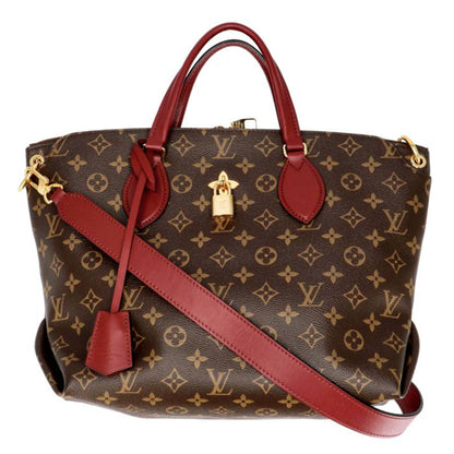 Louis Vuitton Flower Zipped Tote MM Monogram Bordeaux Red
