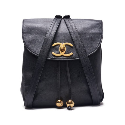 Chanel Chain Backpack Caviar Skin Black