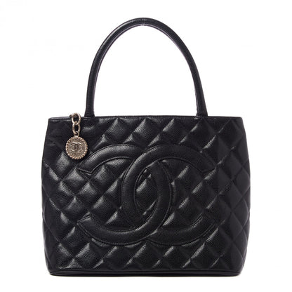 Chanel Caviar Quilted Medallion Tote Black