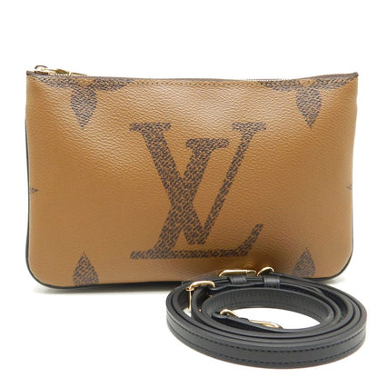 Louis Vuitton Monogram Pochette Double Zip Diagonal Shoulder Brown