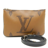 Louis Vuitton Monogram Pochette Double Zip Diagonal Shoulder Brown