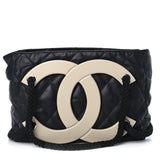 Chanel Coated Canvas Large CC Tote Black White