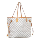 Louis Vuitton Damier Azur Neverfull MM Tote Bag White