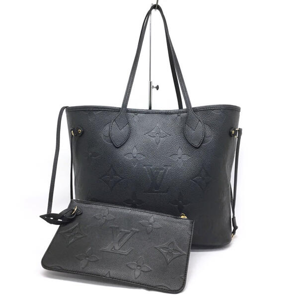 Louis Vuitton Neverfull MM Tote Bag Monogram Implant Black