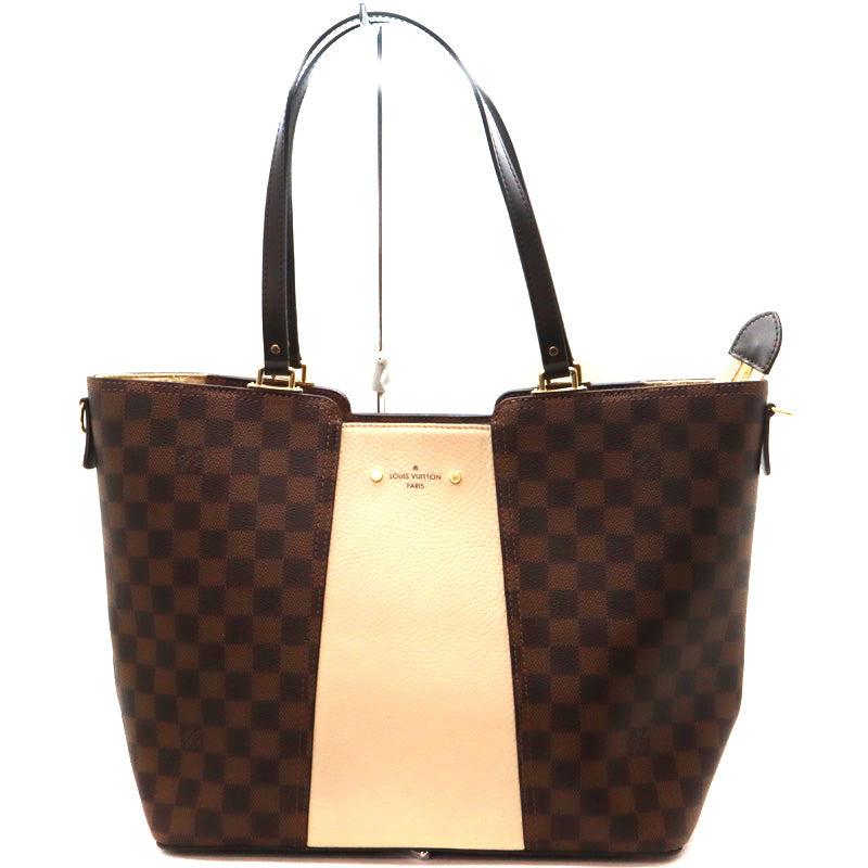 Louis Vuitton Jersey Damier Canvas Ebene Brown Tote Bag