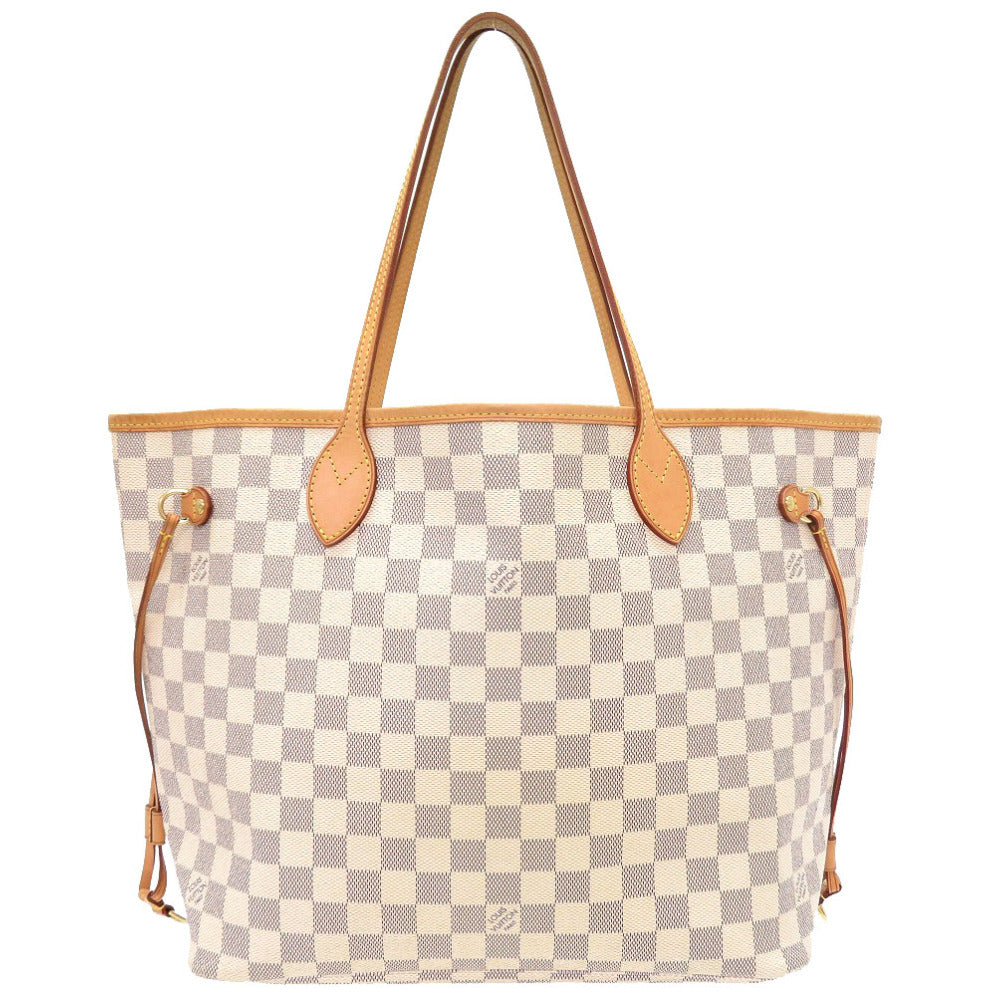 Louis Vuitton Damier Azur Neverfull MM Tote Bag White