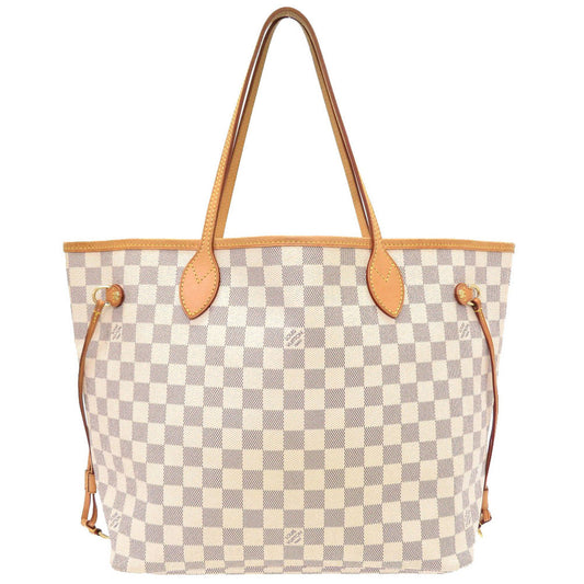 Louis Vuitton Damier Azur Neverfull MM Tote Bag White